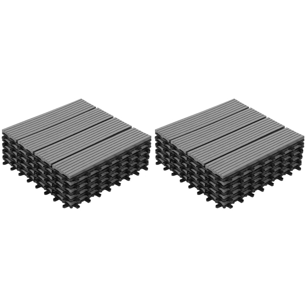 IDMarket - Confezione da 10 piastrelle per decking a clip WODHY, in legno composito, grigio