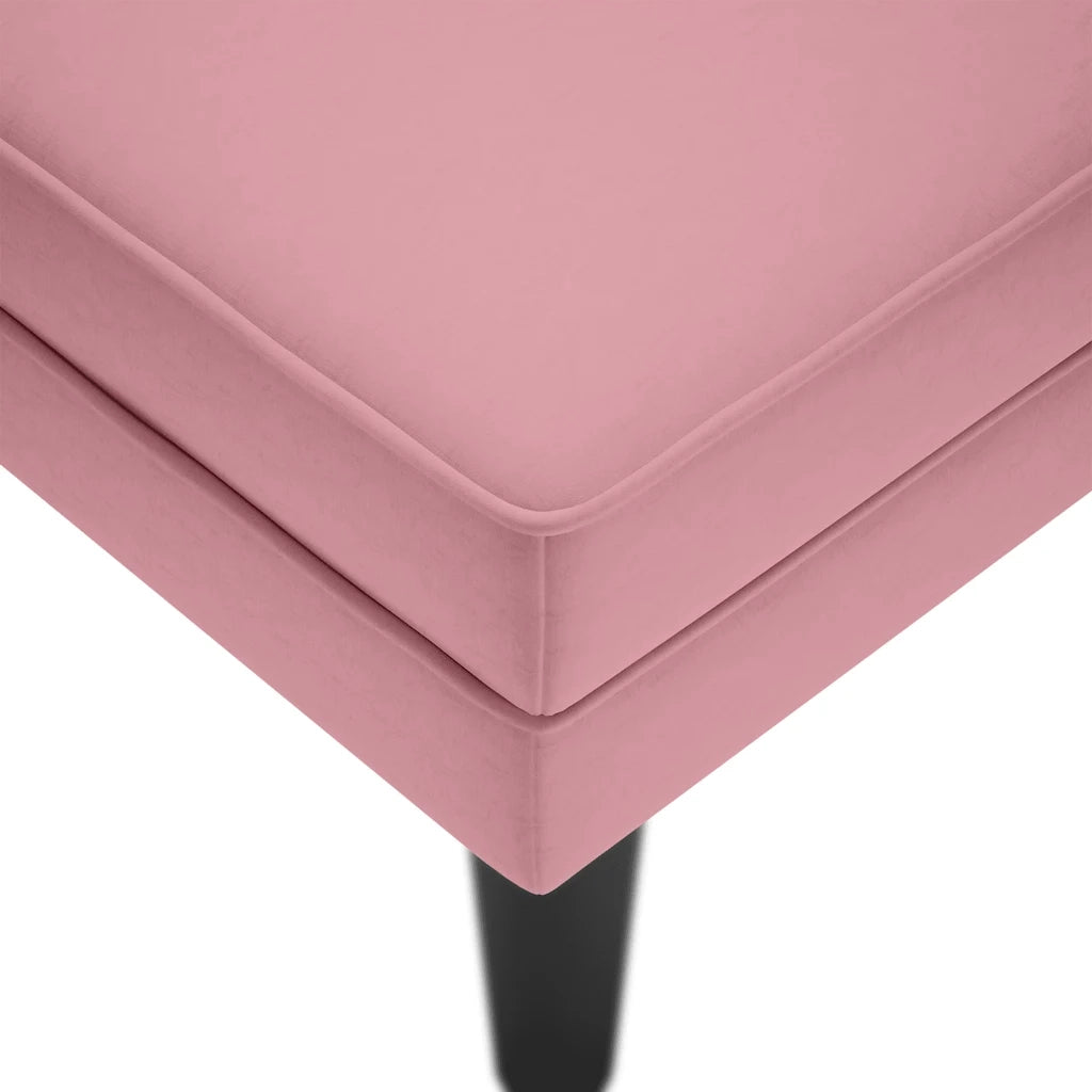 Sdraio con Cuscino e Bracciolo Destro in Velluto Rosa 4009810