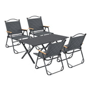 Set tavolo e 4 sedie da campeggio in tessuto Oxford 600D grigio 03_0010695