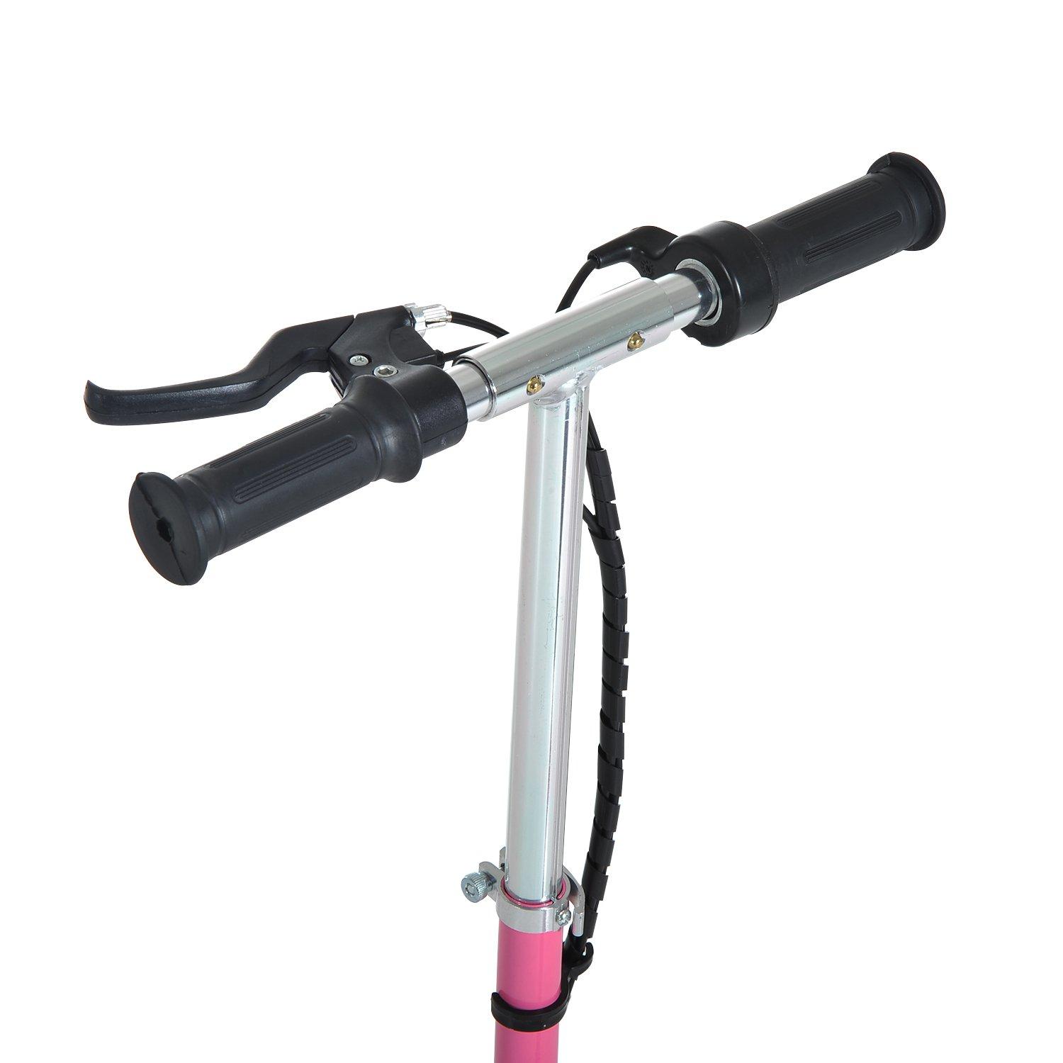 Monopattino Elettrico per Bambini 120W Pieghevole con Sella Rosa