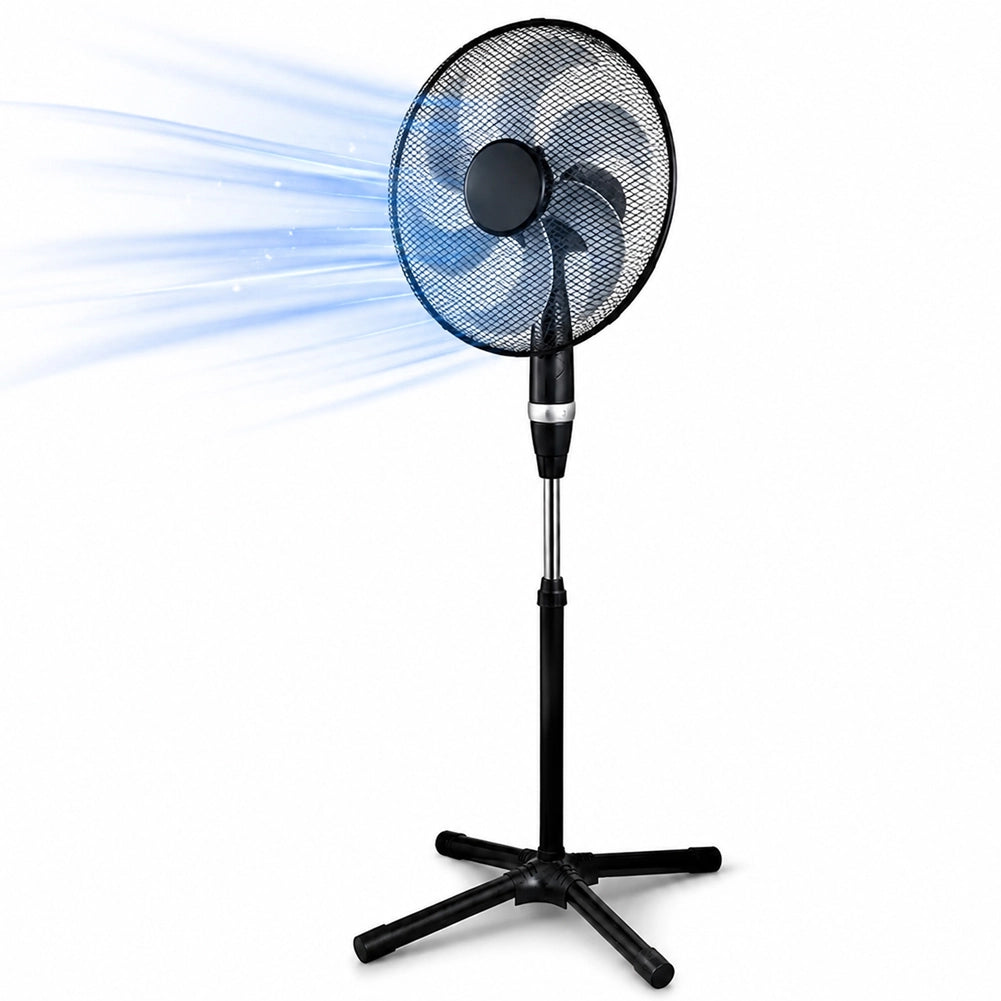 Ventilatore a Piantana 75W con 6 Pale Diametro 40cm e Griglia 45cm 3 Velocità