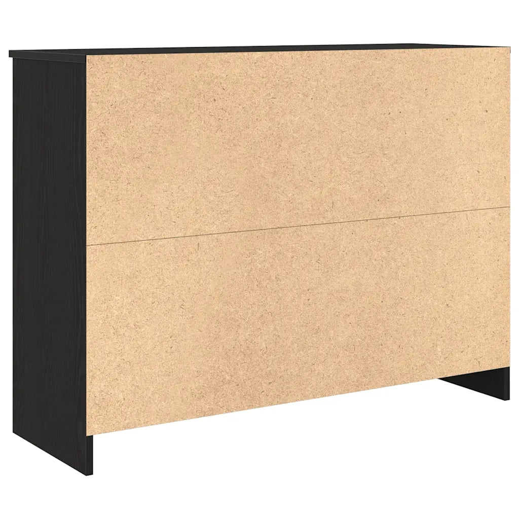Credenza con Cassetto-Buffet-Armadio da cucina Rovere Nero 101x35x76cm Legno Multistrato