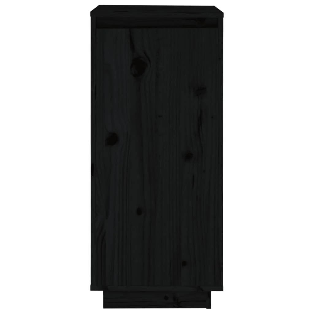 Scarpiera mobiletto portascarpe mobile per ingresso/corridoio/soggiorno 35 x 35 x 80 cm legno di pino massiccio nero 02_0021968