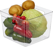 Organizzatore per frigorifero con maniglie - per verdure, carne, pesce - 155x21x21 cm, trasparente