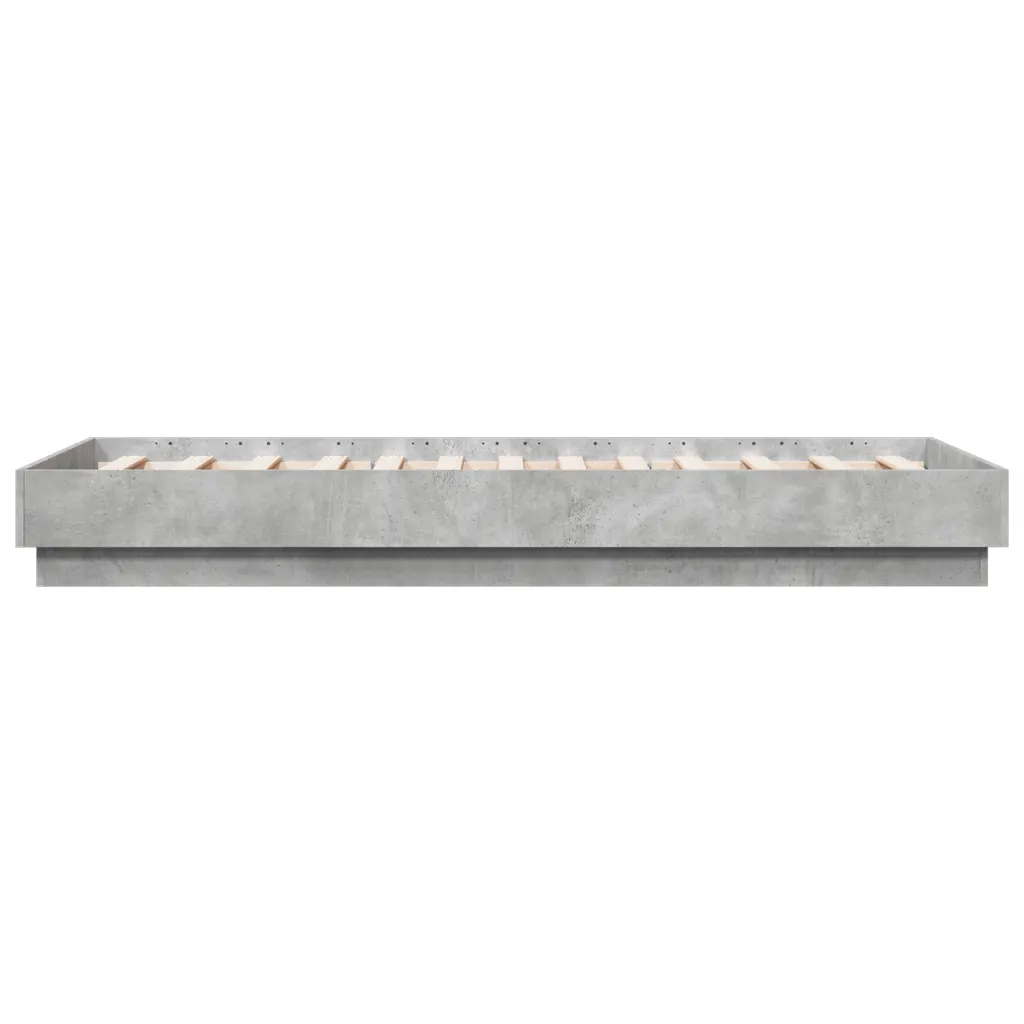 Giroletto con LED-Struttura Letto Grigio Cemento 75x190 cm