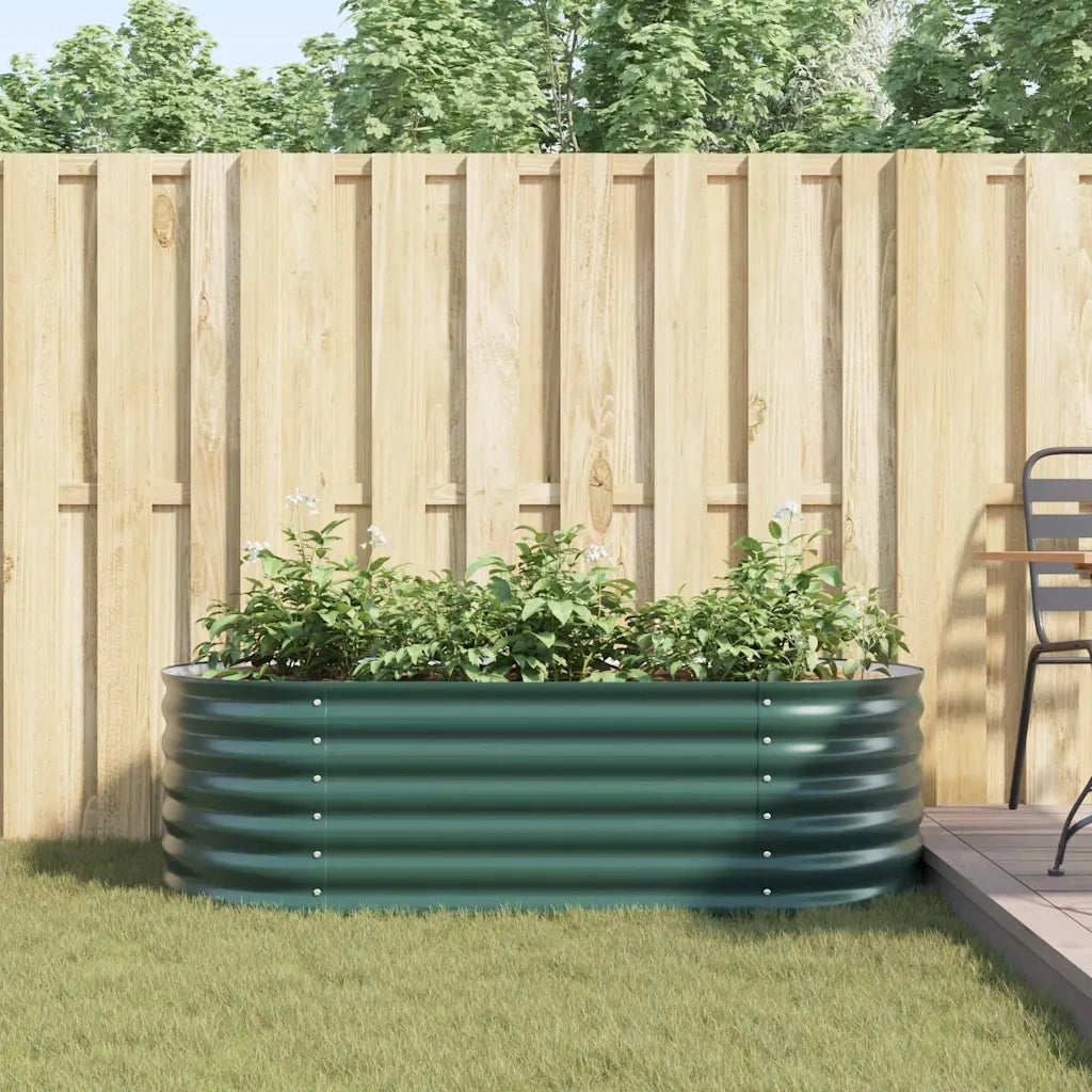 vidaXL Letto rialzato da giardino Verde 160 x 80 x 44 cm Acciaio