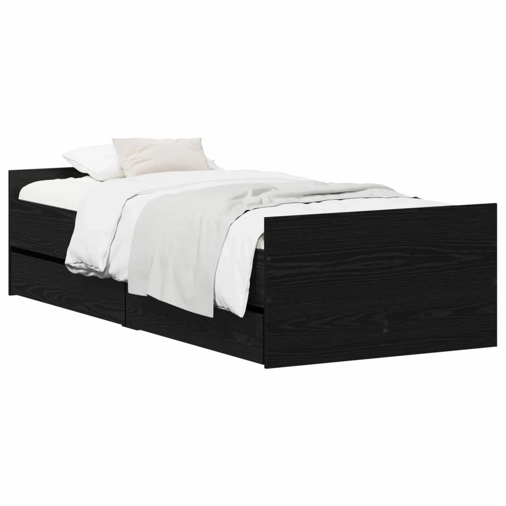 Struttura del letto Rovere Nero 100 x 200 cm 3446582