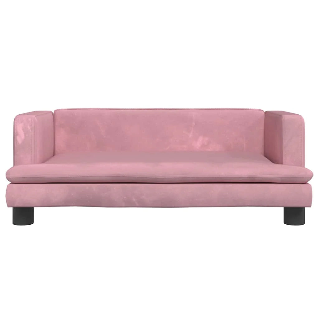 Cuccia per cani a forma di cesto comoda 80 x 45 x 30 cm in velluto rosa 02_0042958