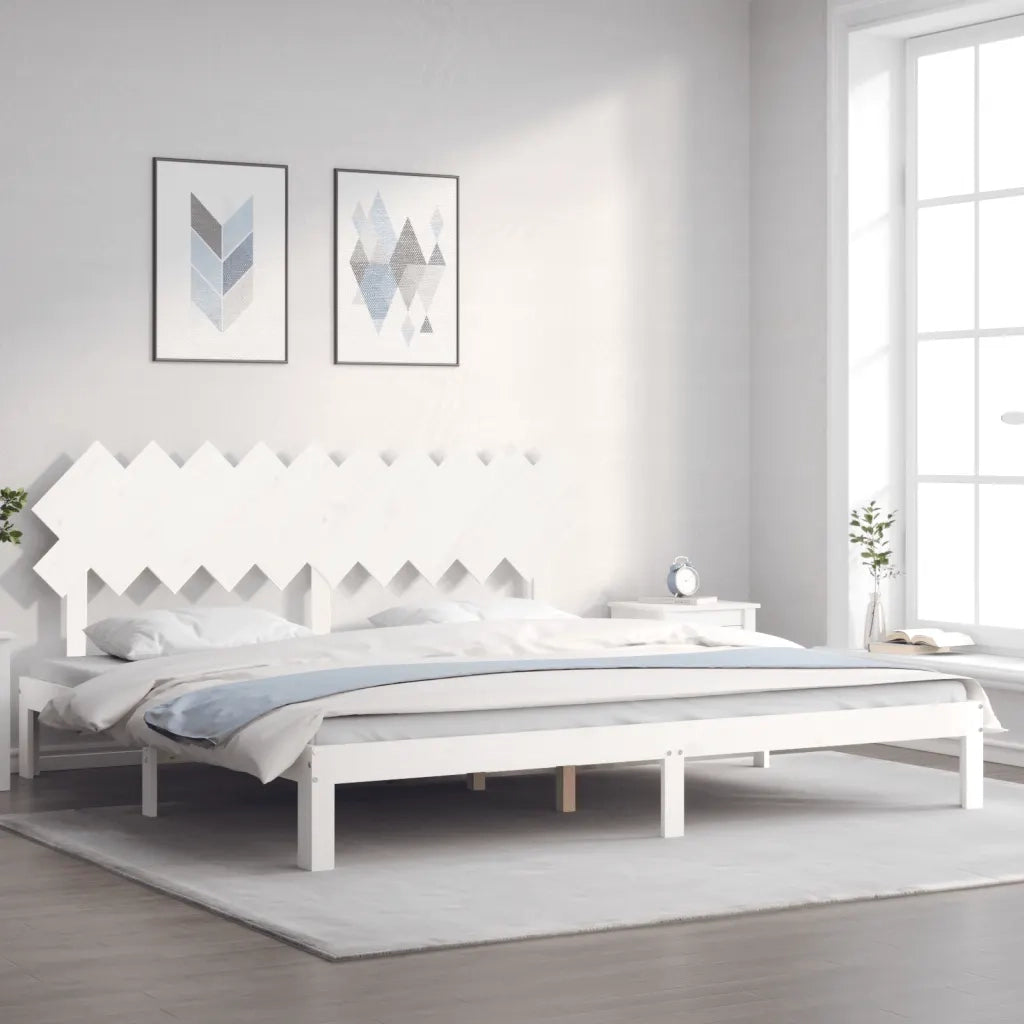 Giroletto senza Materasso Bianco 200x200 cm Legno Massello Pino 3193747