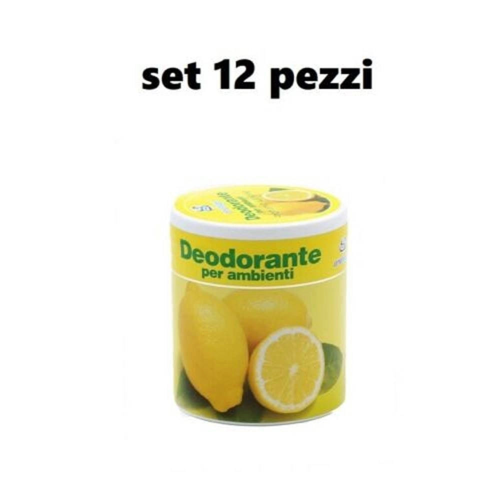 Trade Shop - Set 12 Deodoranti Barattolo Profumo Ambiente Assorbi Odori Fragranza Limone -