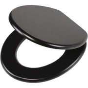 Tiger leatherlook sedile per wc, acciaio inox, mdf, nero, 43,3 x