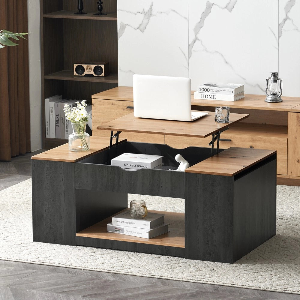 Tavolino da Caff¨¨ con Funzione Sollevabile ¨C MINIMAL ¨C Grigio, Design Moderno, 109.5 cm