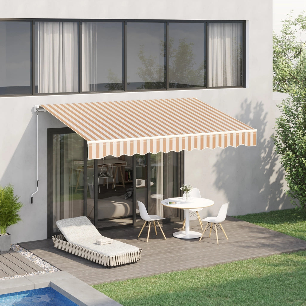 Tenda a braccio articolato 3 x 2.5 m con manovella telaio in alluminio protezione solare per balcone e terrazza