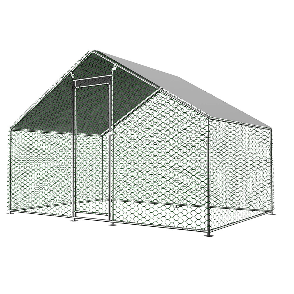 Recinto esterno per polli 3x2x2m - Xylo - Serratura di sicurezza, telo PE impermeabile, per polli e conigli