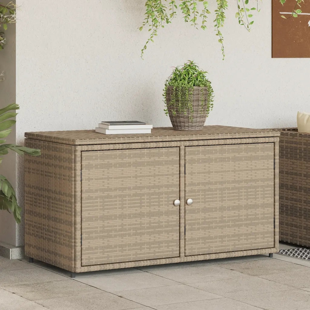 Armadietto Portaoggetti Giardino Beige 110x55x60,5cm Polyrattancod mxl 110518