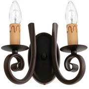 Applique Faust 2 luci E14 rame ruggine metallo Luminex
