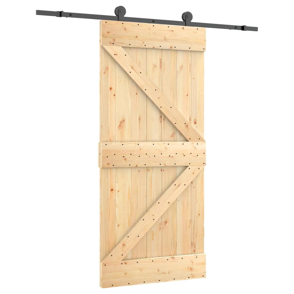 Porta scorrevole Naturale e Nero 95 x 210 cm