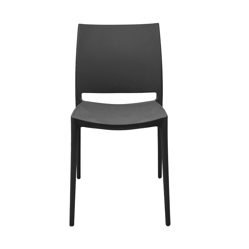 Set 4 Sedia in Polipropilene Sfera Impilabili Grigio Scuro – Linea Moderna e Compatta