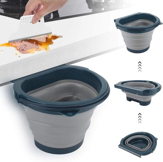 Bacetto per rifiuti pieghevole - 4 litri - adatto per porta mobile cucina - grigio scuro