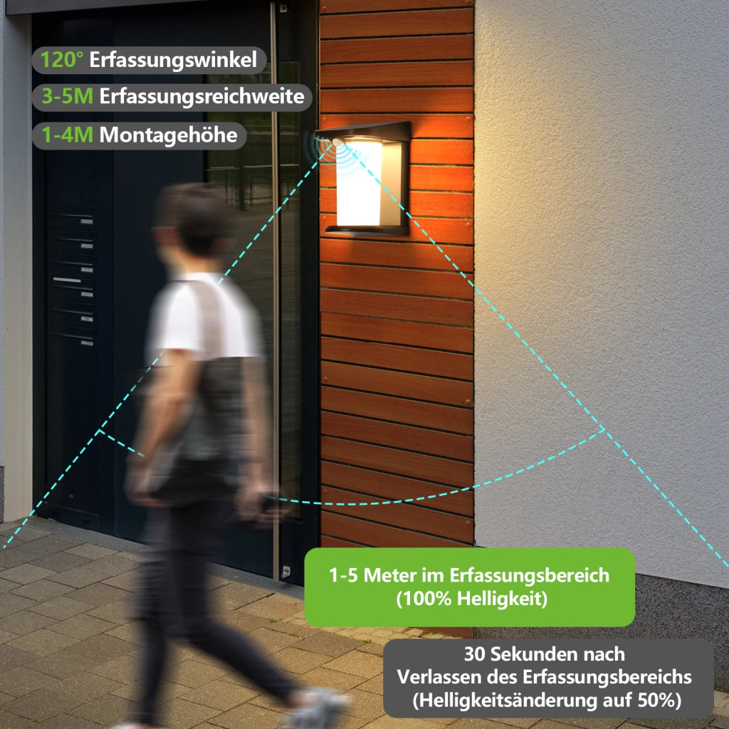 ZMH Lampada da Esterno con Sensore di Movimento 2 Pezzi Solare LED 2 Modalità 3000K Luce Calda per Giardino Scale
