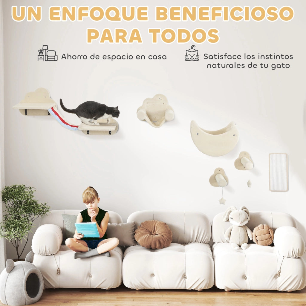 Gioco per Gatti con Piattaforme e Tiragraffi ¨C zephmum ¨C Beige