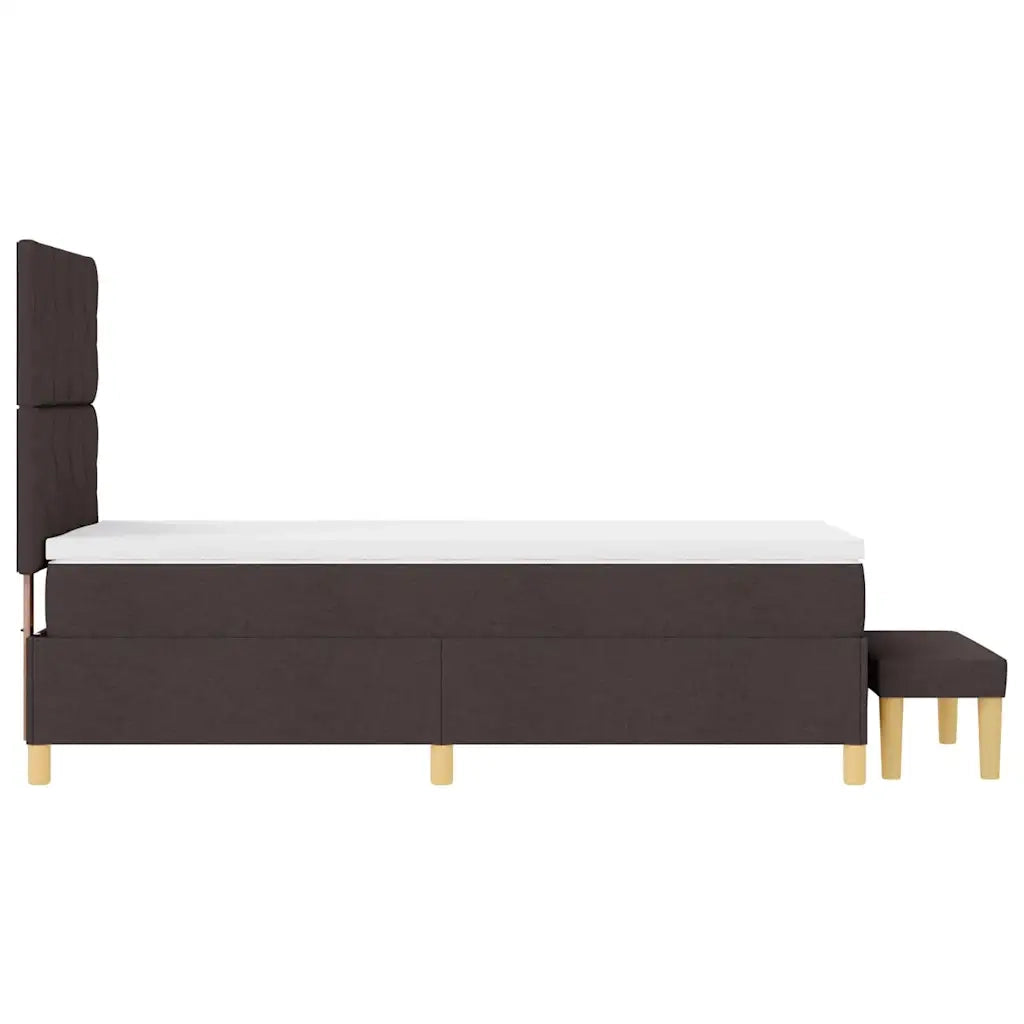 Letto a molle con materasso Marrone Scuro 190 x 90 cm Tessuto 3344341