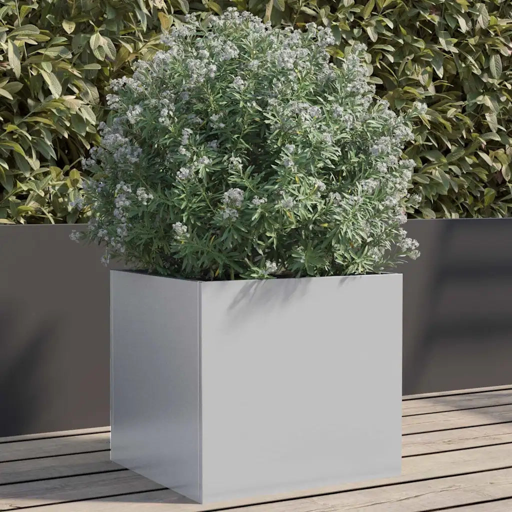 Fioriera | Cassetta per fiori | Vaso Argento 32x30x29 cm in Acciaio Zincato