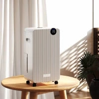 Deumidificatore 12 L/giorno, silenzioso, serbatoio d'acqua 2,1 L, display LED, 28x18,5x50,5cm, bianco