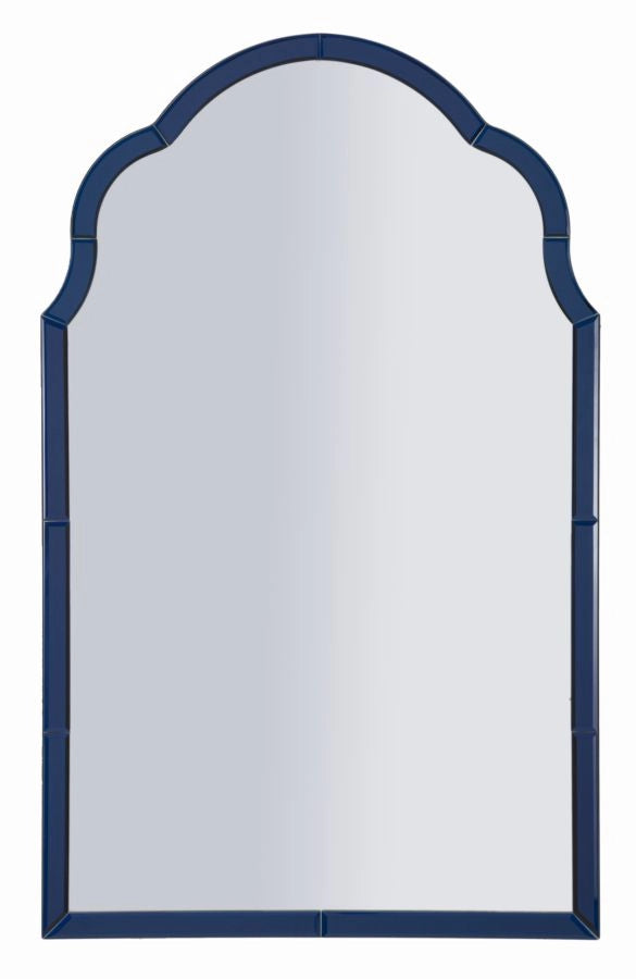 Specchio da Muro Tangeri Blu 62x1x100 cm in MDF e Vetro e Specchio Blu