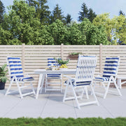 Cuscino da Esterno 4 pcs Blu e Bianco 120 x 50 x 7 cm Tessuto