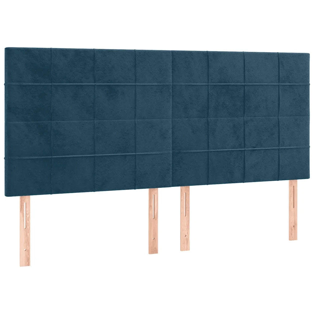 Testiera | Testata Blu Scuro 160x5x118/128 cm Velluto