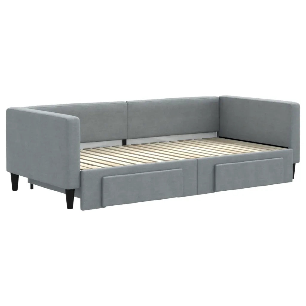 Divano letto | Sof¨¤ letto | Letto singolo Estraibile Cassetti Grigio Chiaro 90x190cm Tessuto