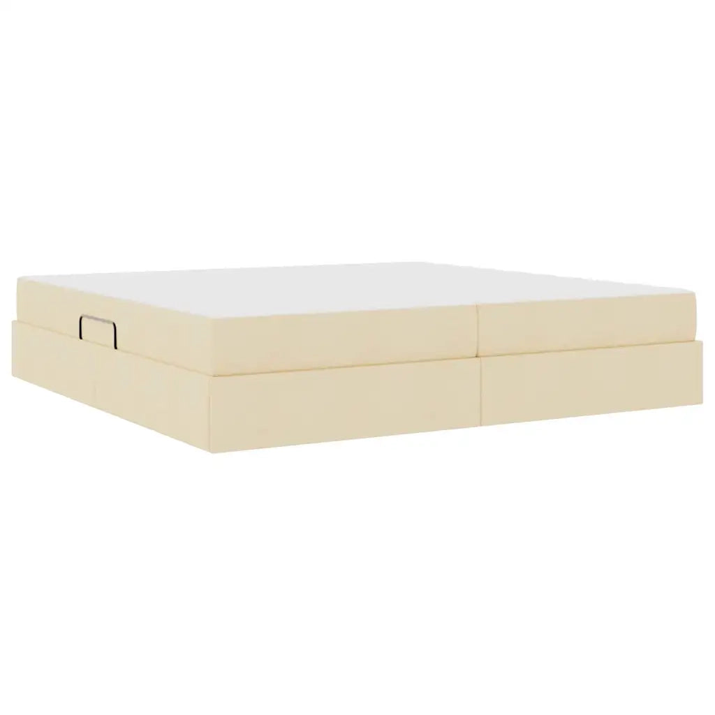 Letto con contenitore e materasso Crema 200 x 200 cm Poliestere