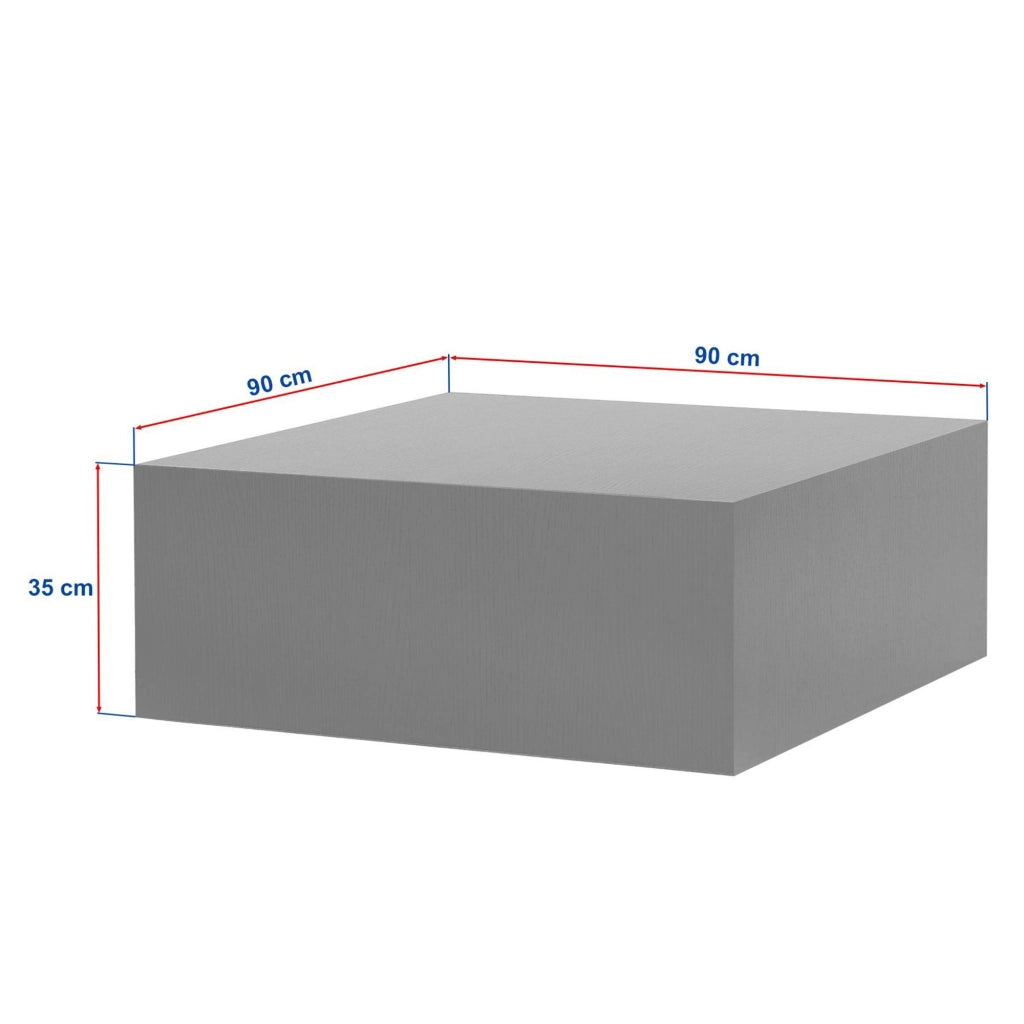 Nofaraka, Tavolino da Salotto Forma Rettangolare, 90x90x35h cm Marrone Rovere