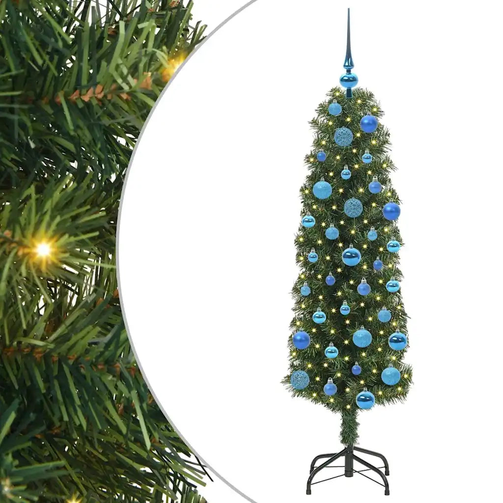 Albero di Natale Artificiale-Albero Natalizio con 150 LED Verde 150 cm 944199