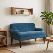 Loveseat con bottoni imbottiti Blu 120 x 66 x 78 cm Velluto 42041837