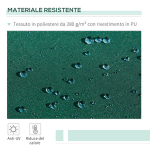 Tenda da Sole a Manovella 3x2 m ad Angolazione Regolabile in Alluminio Acciaio e Poliestere Verde