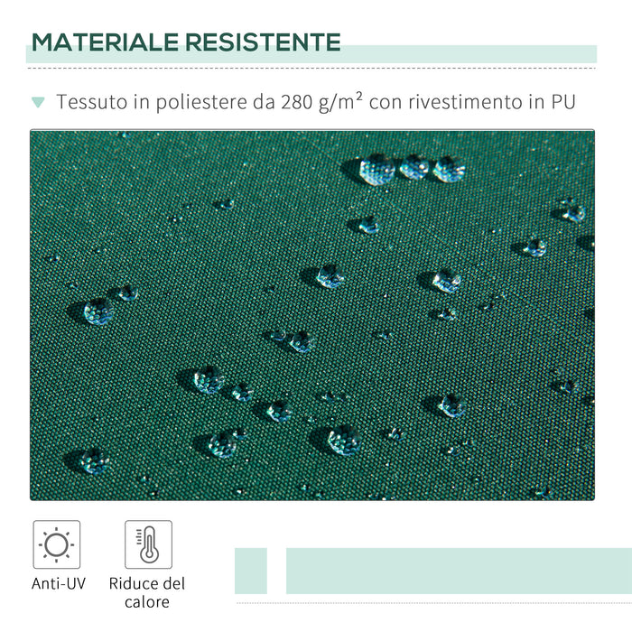Tenda da Sole a Manovella 3x2 m ad Angolazione Regolabile in Alluminio Acciaio e Poliestere Verde
