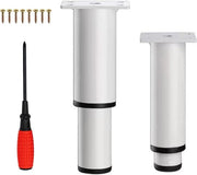 Sostegni per Mobili Flessibili in Metallo con Viti, Capacità di Carico 800kg per Sedia, Tavolo, Cattedra e Scrivania (Set da 2 Bianco, 18-33 cm)