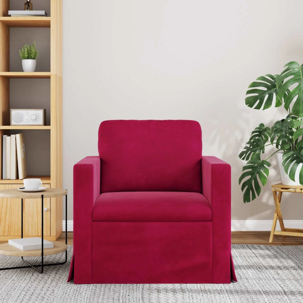 Divano Rosso Vino 78 x 78 x 80 cm Velluto 42024409