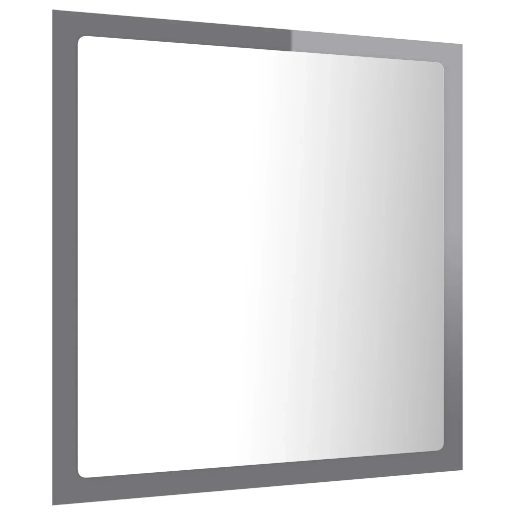 Specchio da Bagno LED Grigio Lucido 40x8,5x37 cm in Acrilico 804915