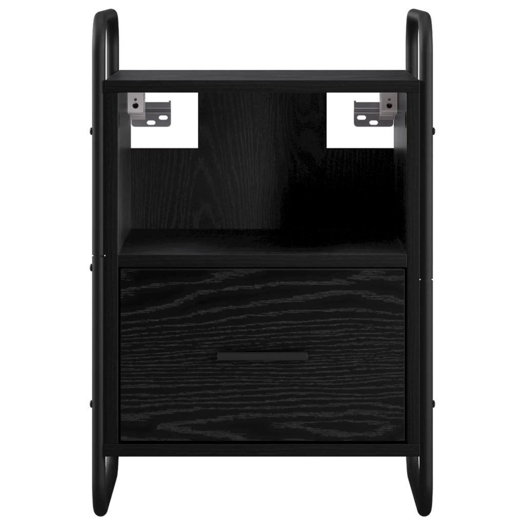 Mobiletto da Letto Appeso Rovere Nero 40 x 30 x 60 cm 8013566