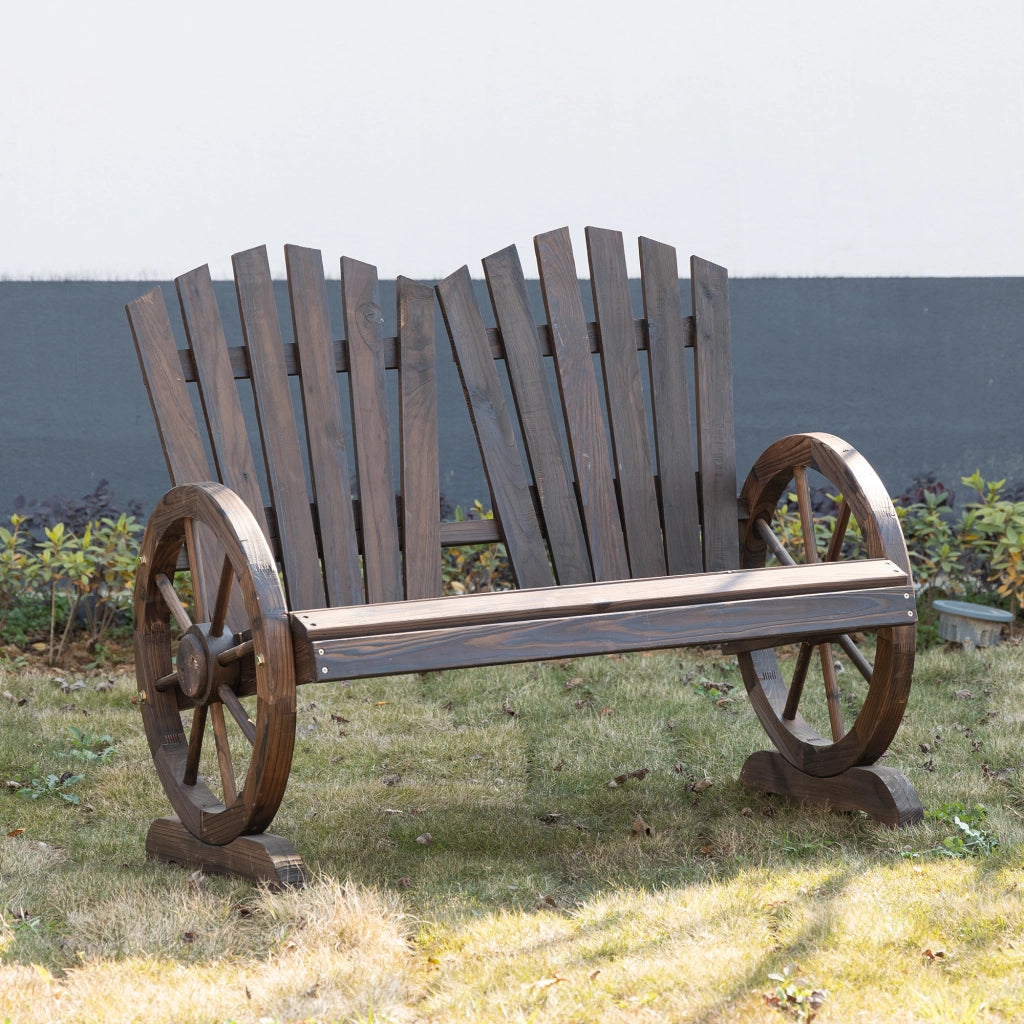 PANCA 2 POSTI DA GIARDINO 108x66x95 cm LEGNO MARRONE SCURO