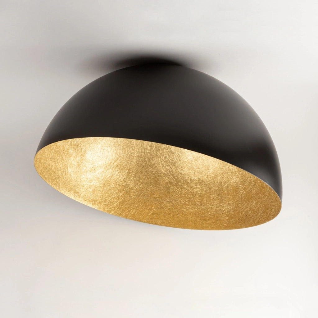 Plafoniera Sfera nera oro cupola 35cm E27 15W Sigma