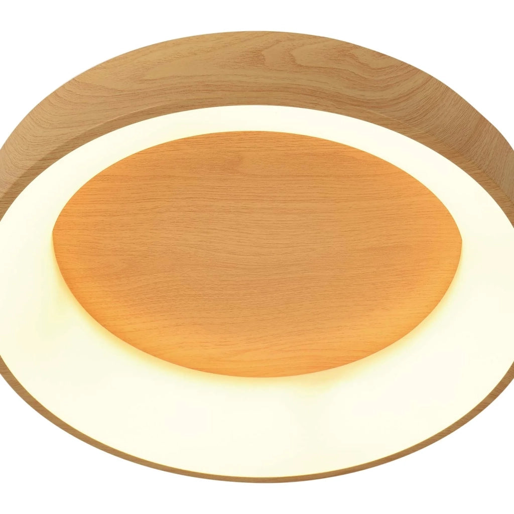 LÚZETE - PLAFONIERA LED 46 W REGOLABILE CON TELECOMANDO EFFETTO LEGNO HARALD