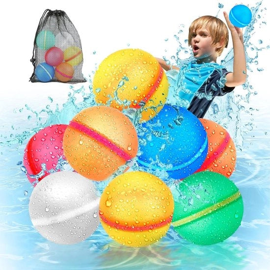 Bombe di acqua riutilizzabili con sacchetto - Giocattoli acquatici per bambini - Giochi all'aperto per bambini - Giocattoli per il mare - Pallone di acqua riutilizzabile per bambini - Tempo libero all'aperto
