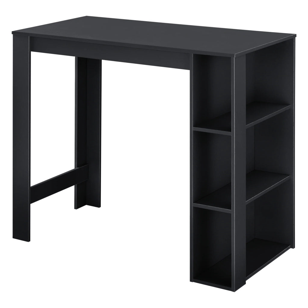 Tavolo da bar di design con superfici di appoggio tavolo da bistrot con 3 ripiani pannello di particelle 110 x 50 x 103 cm nero 03_0006207