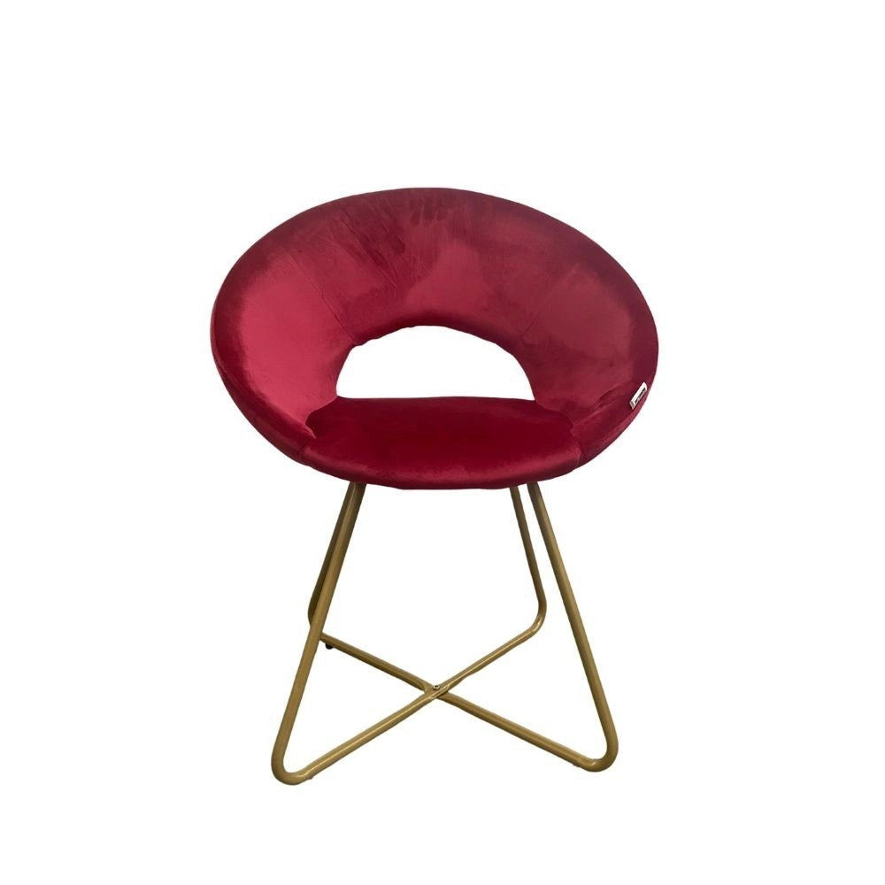 Set 2 poltroncine da salotto Etere velluto rosso e gambe oro