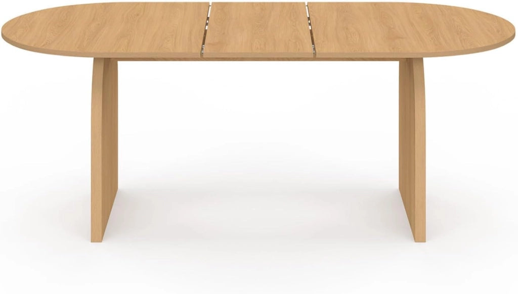 Tavolo da pranzo ovale japandi allungabile EDITH 6-10 persone in faggio effetto legno 160-200 cm