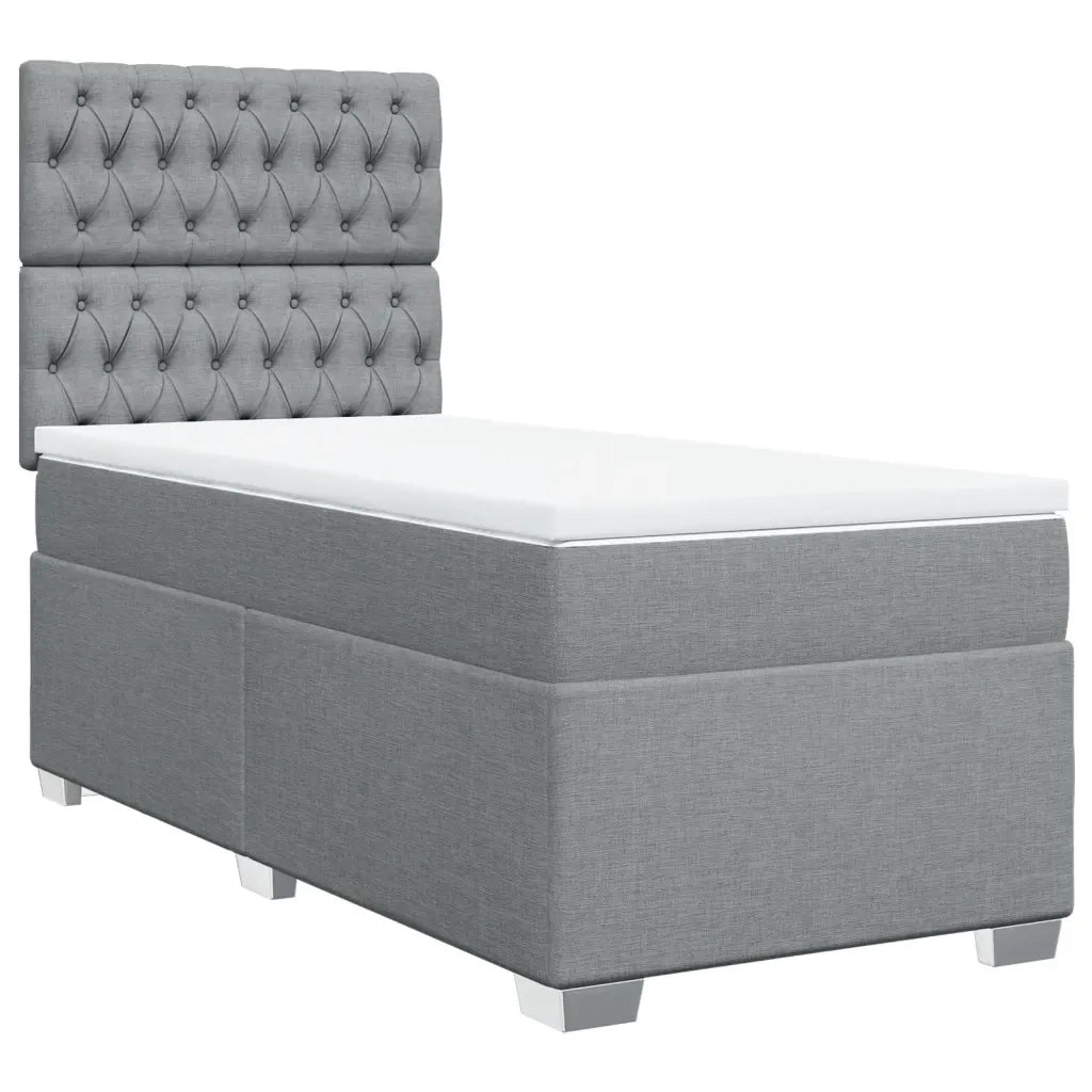 Giroletto a Molle con Materasso Grigio Chiaro100x200 cm Tessuto 3290406